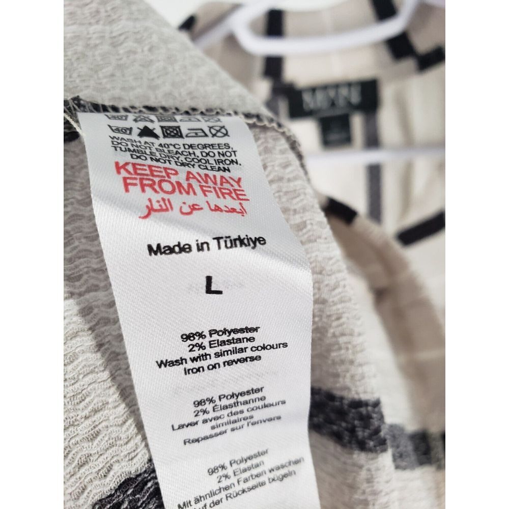 Boohoo Man Black White Striped Loose Fit Strip Crinkle Shirt Size L - Picture 5 of 9